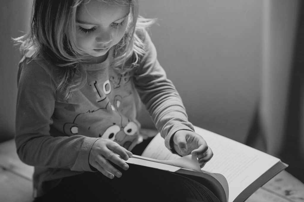 Child reading book